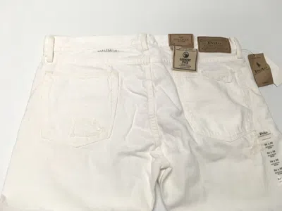 Pre-owned Polo Ralph Lauren Patchwork Repaired Distressed Ripped Shredded White Slim Jeans