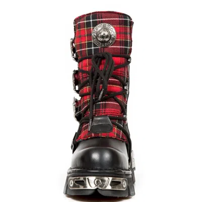 Pre-owned New Rock Newrock M.391t S1 Red & Black - Rock Boots - Unisex