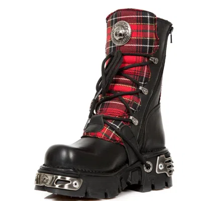Pre-owned New Rock Newrock M.391t S1 Red & Black - Rock Boots - Unisex