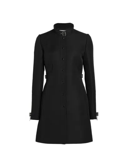 Shop Courrèges Women's Buckle Twill Coat In Black
