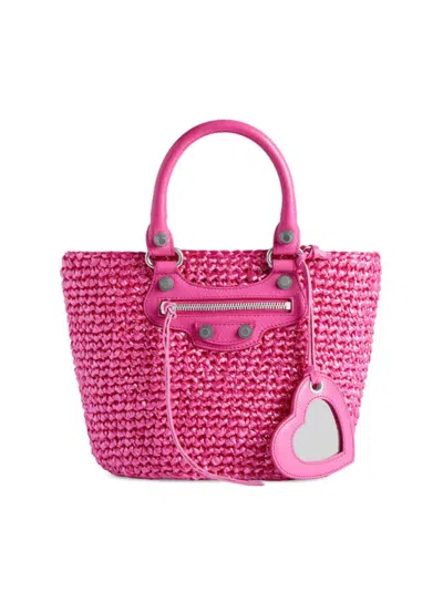 Shop Balenciaga Women's Le Cagole Small Panier Tote Bag In Pink
