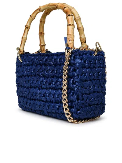 Shop Chica Blue Raffia Meteor Bag