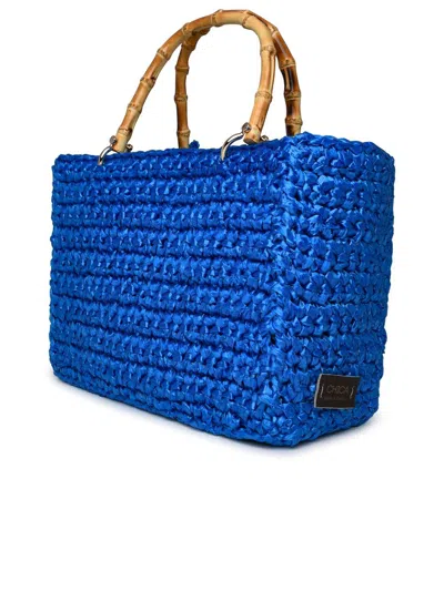 Shop Chica Celeste Raffia Luna Bag In Blue