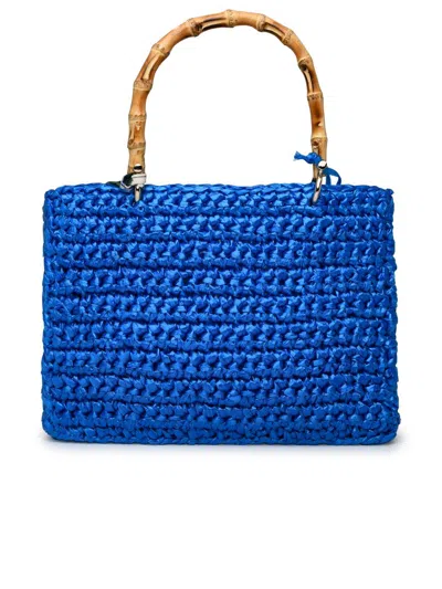 Shop Chica Celeste Raffia Luna Bag In Blue