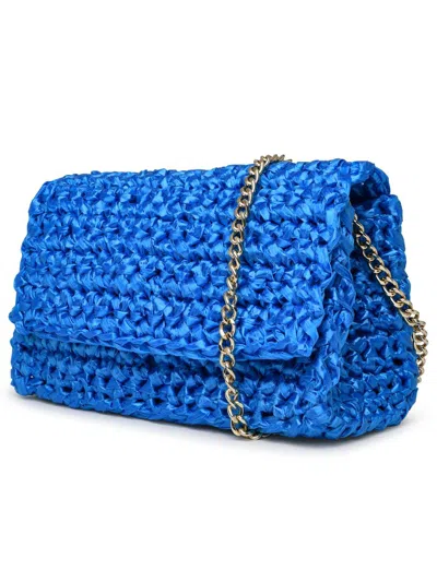 Shop Chica Marte Sky Raffia Crossbody Bag In Blue