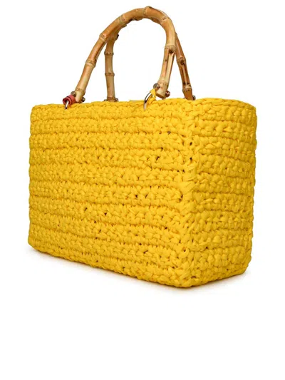 Shop Chica Venus Yellow Raffia Bag