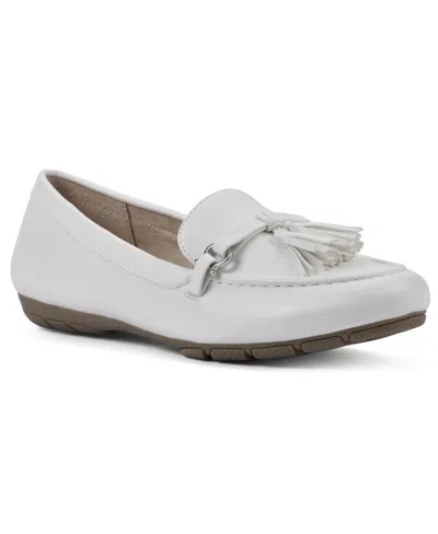 Shop Cliffs By White Mountain Women's Gush Strap Detail Loafer In White Smooth- Polyurethane