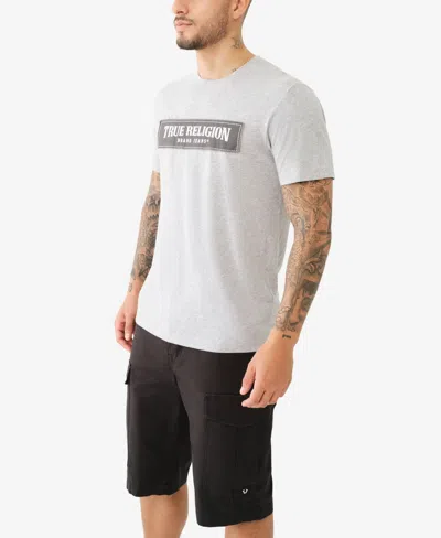 Shop True Religion Men's Short Sleeve Frayed Arch Tee In Grey