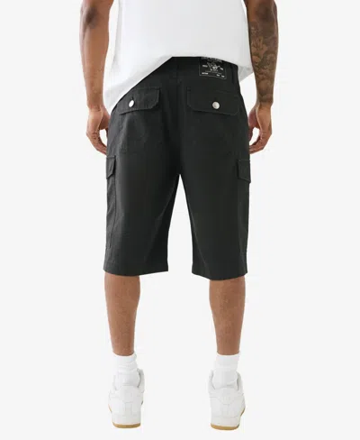 Shop True Religion Men's Classic Cargo Shorts In Black