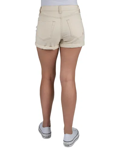 Shop Indigo Rein Juniors' Exposed-fly Destructed Shorts In Natural