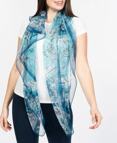 Shop Vince Camuto Women's Paisley Floral Square Scarf In Blue Multi