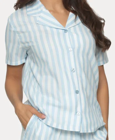 Felina Women's Mirielle 2 Pc. Shorts Pajama Set In Sea Pink Stripe