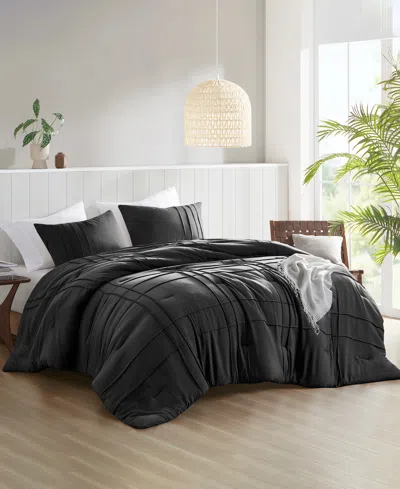 510 Design Porter Washed Pleated 2-pc. Comforter Set, Twin/twin Xl In Black