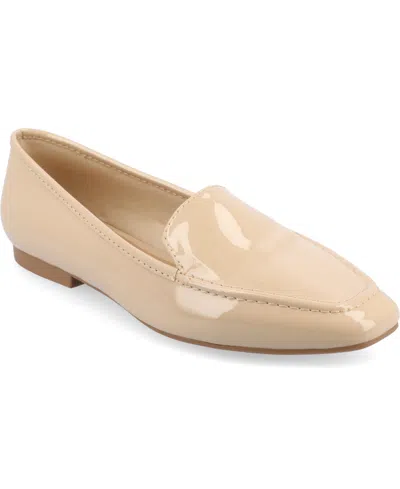 Shop Journee Collection Women's Tullie Square Toe Loafers In Patent,tan