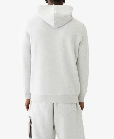 Shop True Religion Men's Frayed Arch Pullover Hoodie In Grey