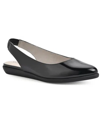 Cliffs By White Mountain Memory Slingback Flat In Black Patent- Polyurethane