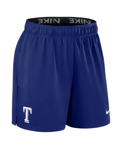 Shop Nike Women's  Royal Texas Rangers Authentic Collection Knit Shorts