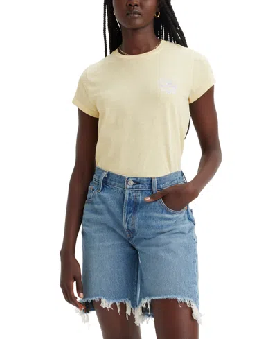 Shop Levi's Women's Graphic Authentic Cotton Short-sleeve T-shirt In Diamond Surf Anise Flower