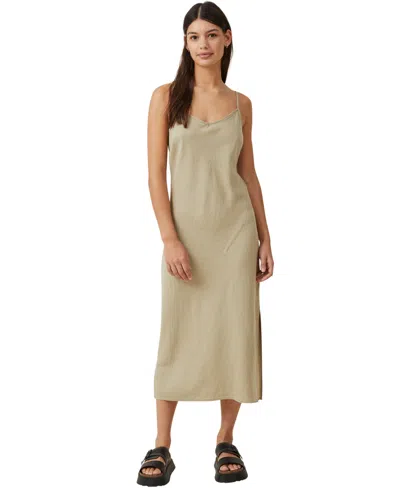 Shop Cotton On Women's Haven Slip Midi Dress In Desert Sage