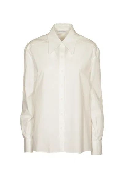 Shop Alberta Ferretti Buttoned Long In White