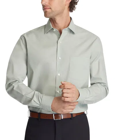 Shop Van Heusen Men's Stain Shield Regular Fit Dress Shirt In Smoke Green
