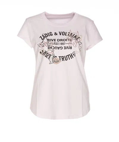 Shop Zadig & Voltaire Zadig&voltaire Pink And Black Cotton T-shirt In Parme