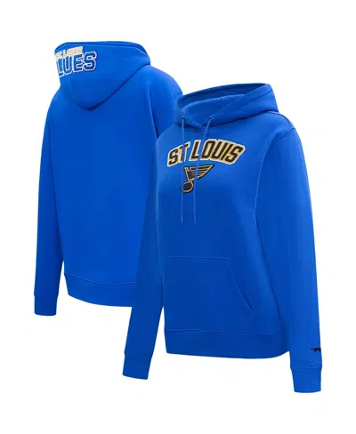 Pro Standard Blue St. Louis Blues Classic Chenille Pullover Hoodie In Blue