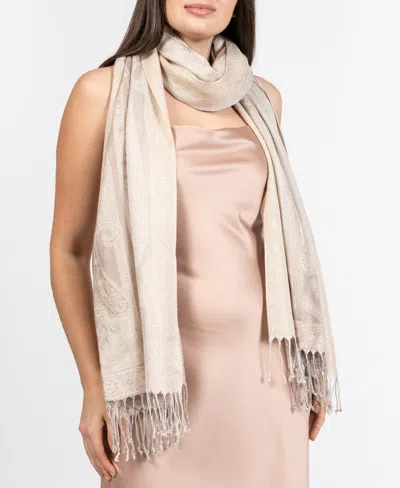 Shop Vince Camuto Women's All-over Paisley Lurex Scarf In Blush