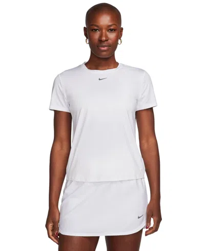 Shop Nike Women's One Classic Dri-fit Short-sleeve Top In White,black