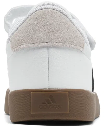 Adidas Originals Little Kids Vl Court 3.0 Fastening Strap Casual Sneakers From Finish Line In White,black