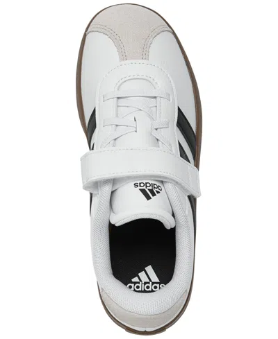 Adidas Originals Little Kids Vl Court 3.0 Fastening Strap Casual Sneakers From Finish Line In White,black