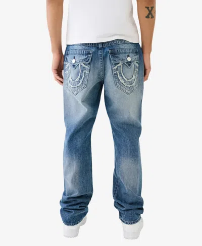 Shop True Religion Men's Ricky Flap Pocket Raw Edge Logo Straight Jean In Blue