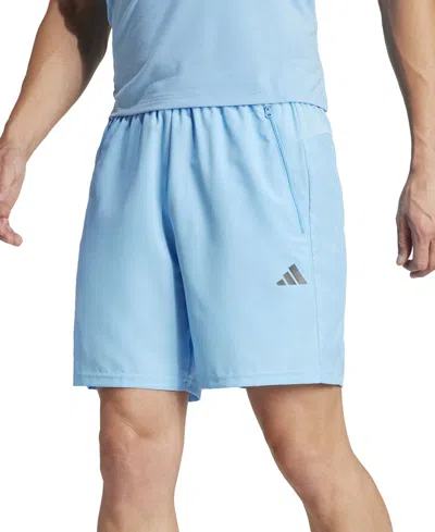 Shop Adidas Originals Men's Essentials Training Shorts In Semi Blue Burst,black