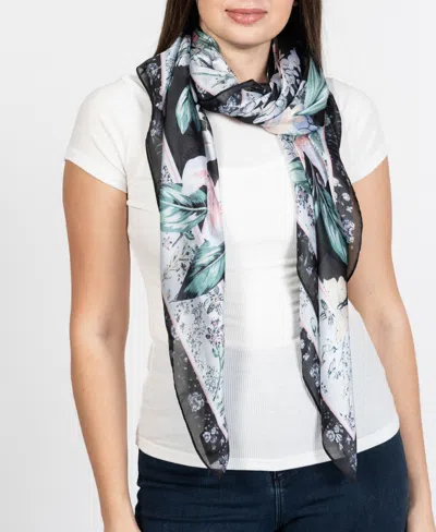Shop Vince Camuto Women's Lily Floral Square Scarf In White Multi