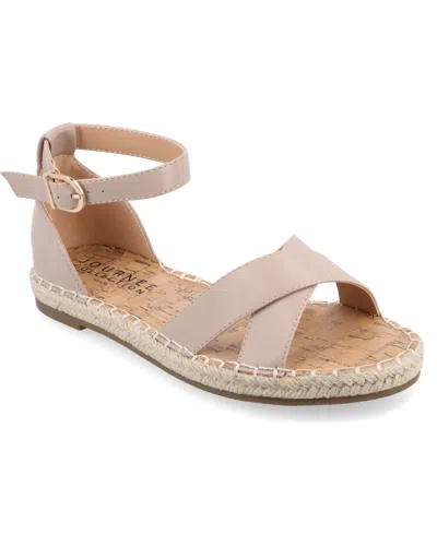 Shop Journee Collection Women's Lyddia Espadrille Flat Sandals In Taupe