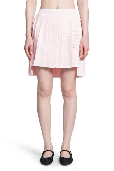 Shop Thom Browne Asymmetric Hem Mini Pleated Skirt In Pink