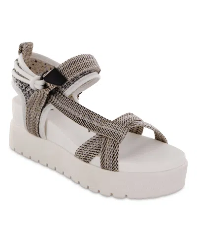 Shop Mia Women's Mileni Platform Sandals In Beige Multi