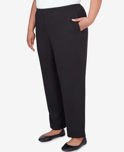 Shop Alfred Dunner Plus Size Opposites Attract Ribbed Black Pant