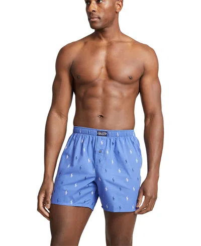 Shop Polo Ralph Lauren Men's Printed Woven Boxer Shorts In Liberty Cruise Navy  White Aopp
