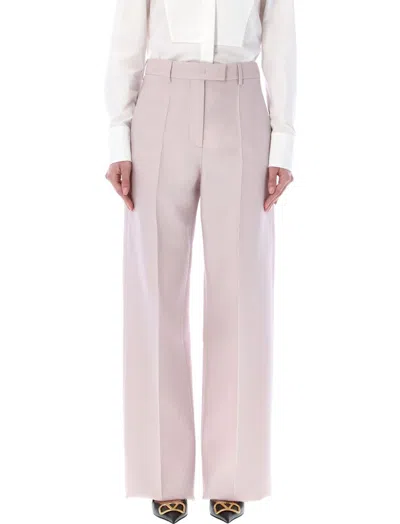 Shop Valentino Wide Leg Tailored Trousers In Pink