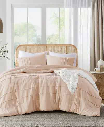 Shop 510 Design Porter Washed Pleated 3-pc. Duvet Cover Set, King/california King In Blush