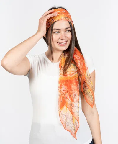 Shop Vince Camuto Women's Paisley Floral Square Scarf In Orange Multi