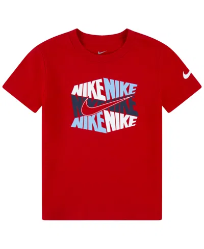 Shop Nike Toddler Boys Hexagon Block Short Sleeve T-shirt In University Red
