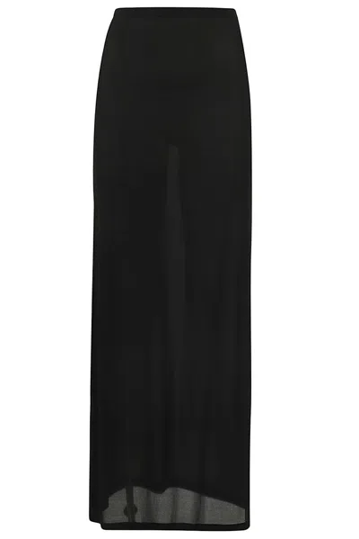 Shop Rabanne Paco  Jupe Straight Hem Midi Skirt In Black