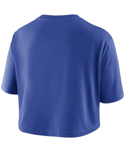 Shop Nike Women's  Royal Kentucky Wildcats Wordmark Cropped T-shirt