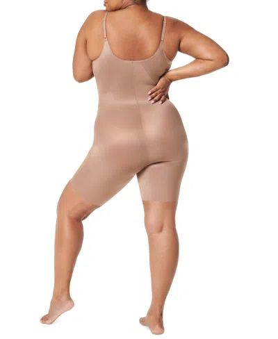 Shop Spanx Women's Thinstincts Mid-thigh Bodysuit 10380r In Cafe Au Lait