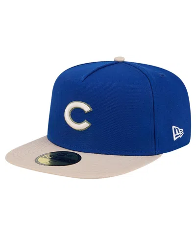 New Era Men's  Royal Chicago Cubs Canvas A-frame 59fifty Fitted Hat In Royal