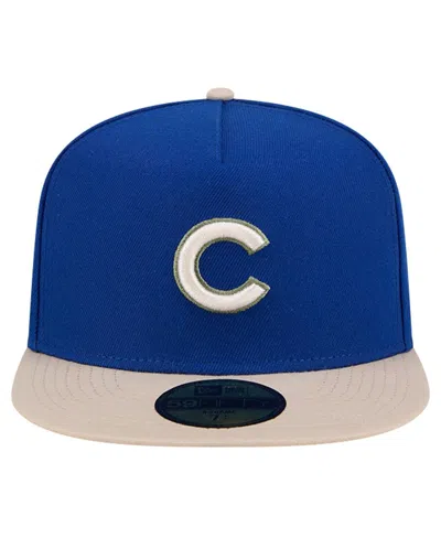 New Era Men's  Royal Chicago Cubs Canvas A-frame 59fifty Fitted Hat In Royal