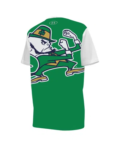 Shop Under Armour Big Boys  White, Green Notre Dame Fighting Irish Gameday T-shirt In White,green