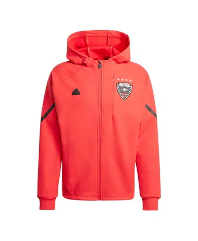 Shop Adidas Originals Men's Adidas Red D.c. United 2024 Anthem Travel Raglan Sleeve Full-zip Jacket